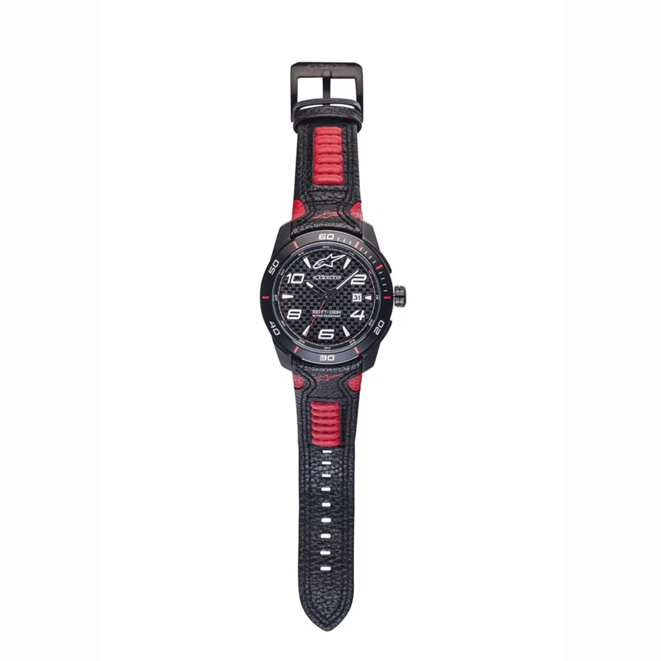 Alpinestars Tech Watch 3H Black Leather-Black/Red Cheap